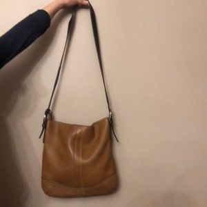 Coach Brown and Black Leather Shoulder Bag